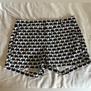Banana Republic Milly Collab Elephant Print Navy and White Cotton Shorts sz 4